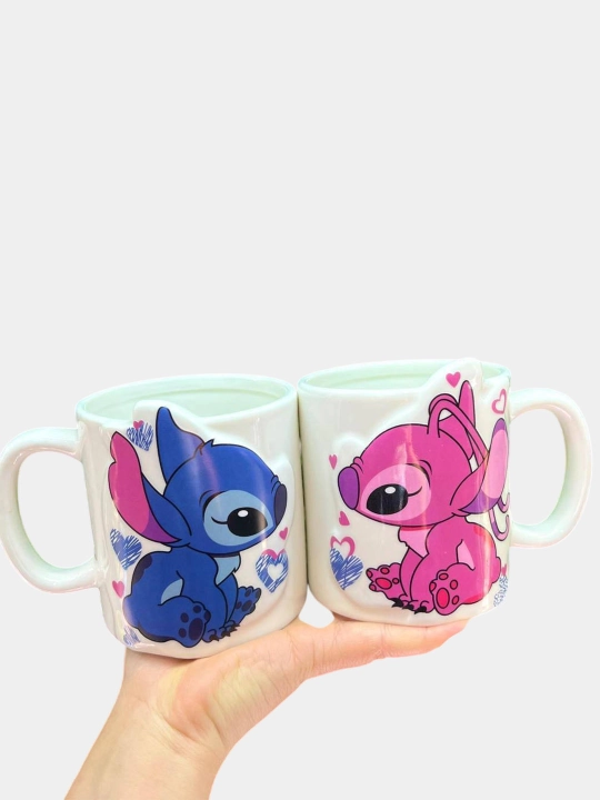 Lilo va Stitch keramika krujkasi, 350 ml, choy, qahva va sovg‘a uchun