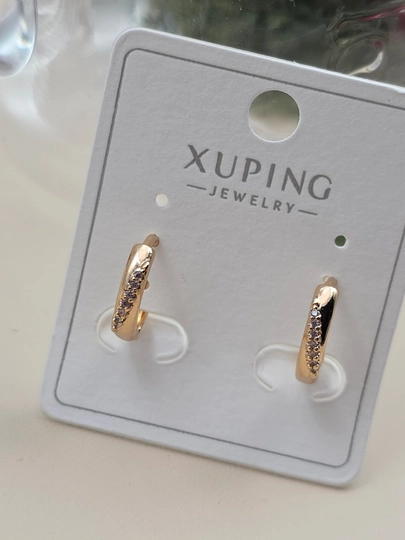 Женские серьги золотого цвета, бренд Xuping — JEWELRI-XUP002-БАГРОВ