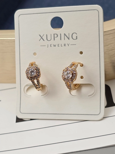 Женские серьги золотого цвета, бренд Xuping — JEWELRI-XUP002-ТЕМНБИР