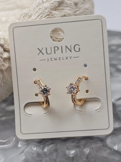 Женские серьги золотого цвета, бренд Xuping — JEWELRI-XUP002-РЫЖИЙ