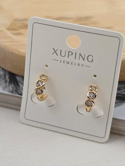 Женские серьги золотого цвета, бренд Xuping — JEWELRI-XUP002-ПУРПУР