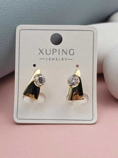 Женские серьги золотого цвета, бренд Xuping — JEWELRI-XUP002-РОЗОВ