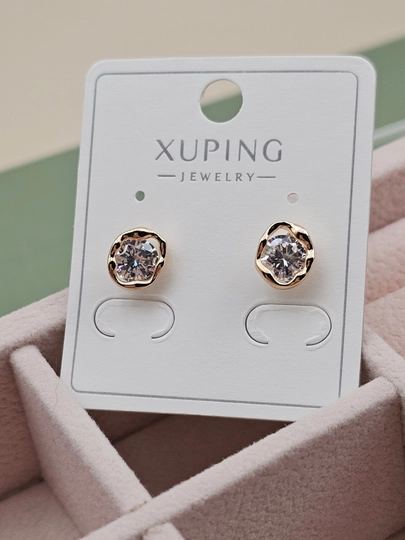 Женские серьги золотого цвета, бренд Xuping — JEWELRI-XUP002-МЕНТОЛ