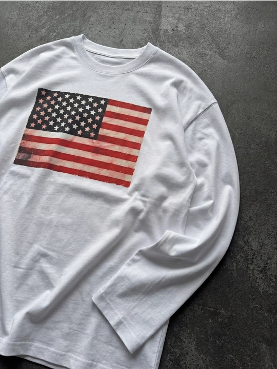 Erkaklar va ayollar uchun oversize long sleeve svitshot USA, OVERSIZE  bahor mavsumi uchun