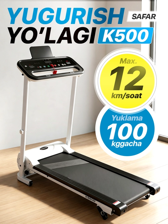 Uy uchun yig‘iladigan elektr yugurish yo‘lagi, 8-12 km-soat
