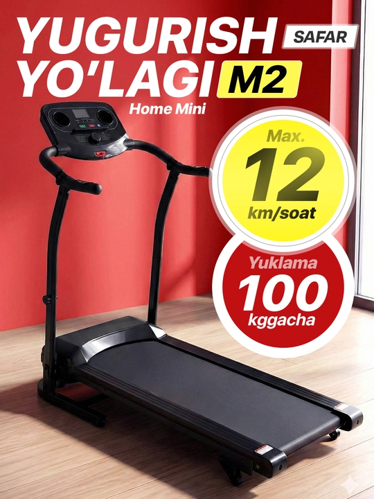 Uy uchun yig‘iladigan elektr yugurish yo‘lagi, 8-12 km-soat