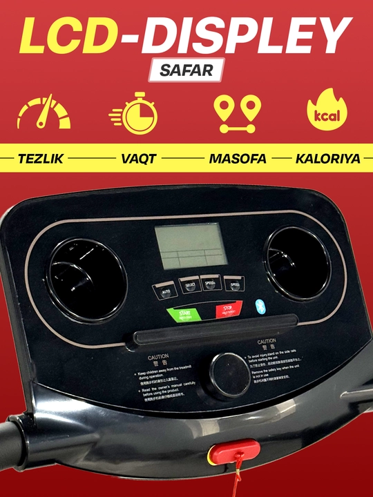 Uy uchun yig‘iladigan elektr yugurish yo‘lagi, 8-12 km-soat