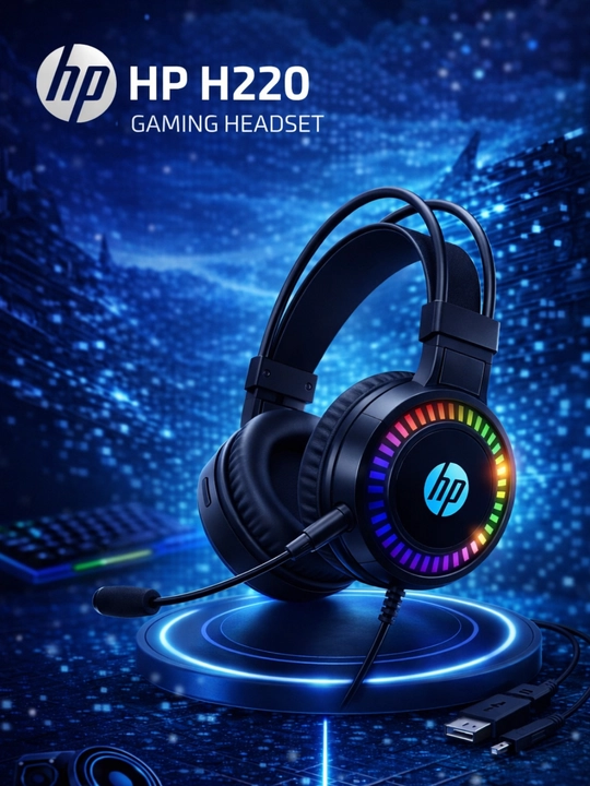 HP H220 Gaming Quloqchin RGB, Stereo Ovoz va Mikrofon bilan - 
