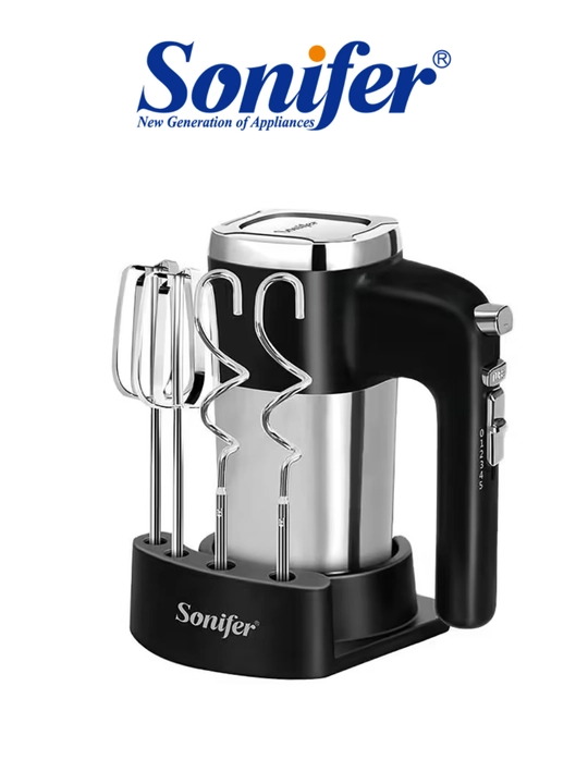 Qo‘l mikseri Sonifer SF-7023, 500W, podstavkali, 2 ta nasadka, 5 tezlik