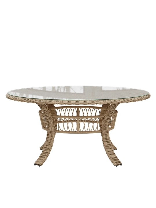 Комплект мебели круглый 8х-местный AIKO Deco, 1 стол и 8 кресел, садовая мебель, ротанг