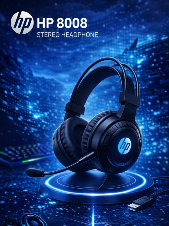 HP 8008 USB ulanish va LED yoritgichli stereo quloqchinlar - 
