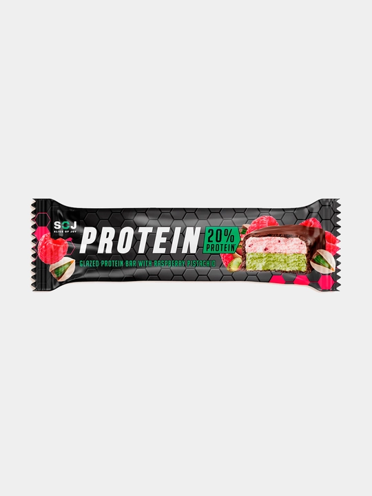 Протеиновый батончик Protein SOJ с малиново-фисташковым вкусом, 50 г - 