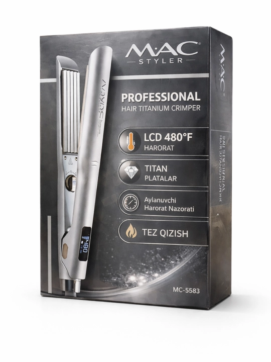 Гофре для волос MAC Styler MC-5583, титановые пластины, LCD, 480°F