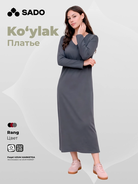 Ayollar uchun uzun yengli trikotaj ko'ylak SADO - 