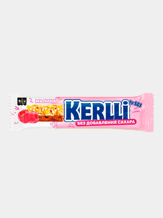 Злаковый батончик KERLLI с малиной, без сахара, 45 г - 