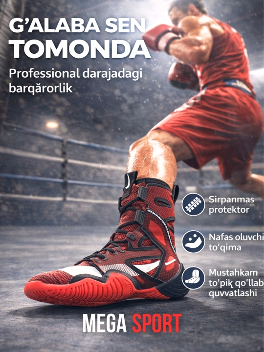 HyperKO 2.0 Professional boks oyoq kiyimi – yengil va mustahkam, sirpanmas taglik