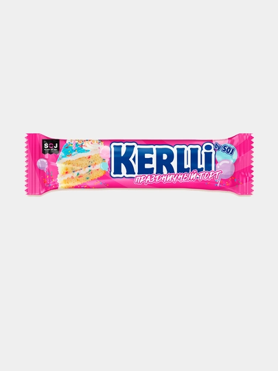 Злаковый батончик KERLLI со вкусом Birthday Cake, 40 г — NOBILE-ШОК28