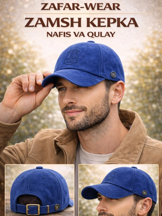 Zamsh kepka erkaklar uchun, qulay va nafis dizayn - 