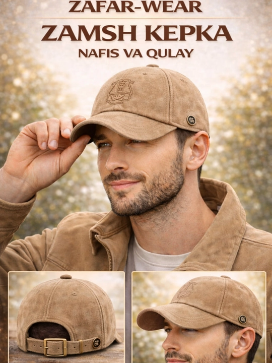 Zamsh kepka erkaklar uchun, qulay va nafis dizayn - 