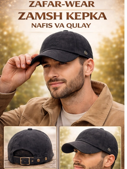 Zamsh kepka erkaklar uchun, qulay va nafis dizayn - 