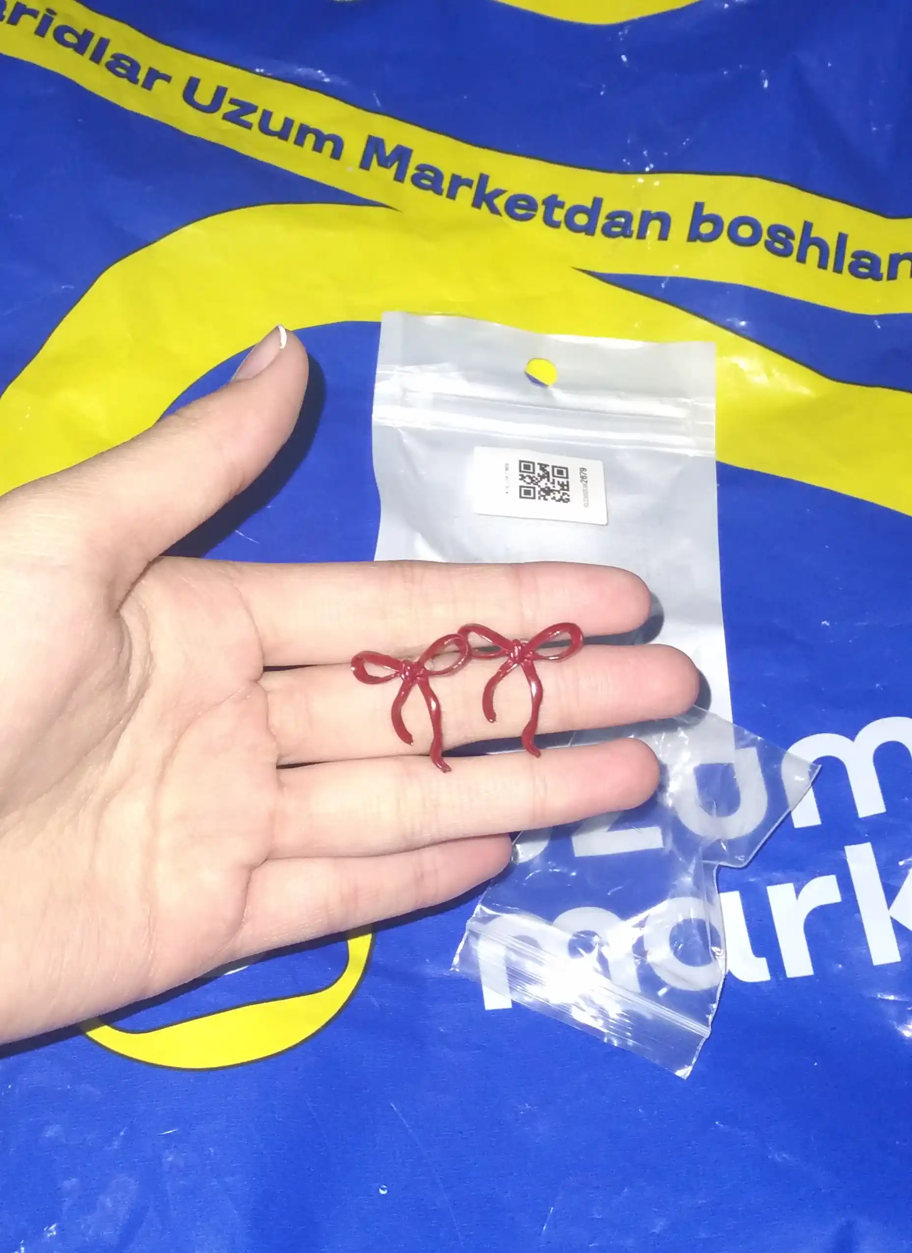 Серьги женские в форме бантика, красные, повседневные и праздничные