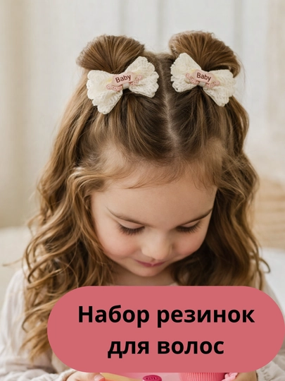 Набор резинок для волос для девочек — KIDCITY-REZINKABABY-БЕЛЫЙ