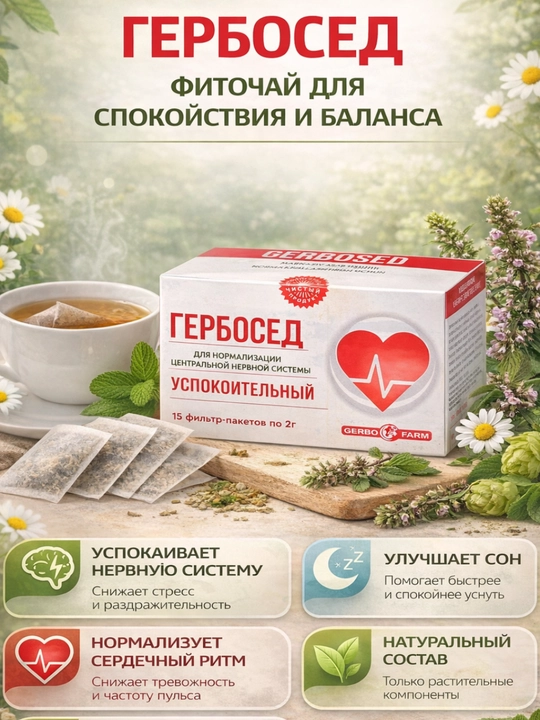 Fitochay "GERBOSED" Tinchlantiruvchi 2g №15 dona - 