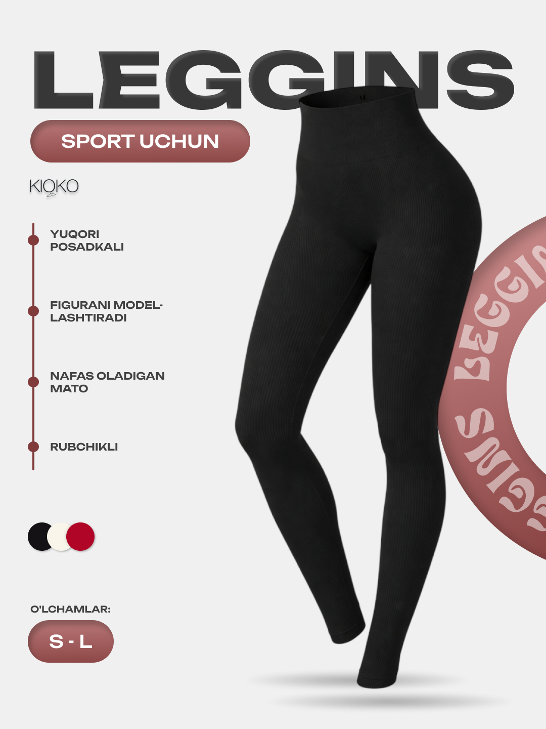 Ayollar uchun sport losinlari Kioko, ayollar sport kiyimi, fitnes uchun legginslari