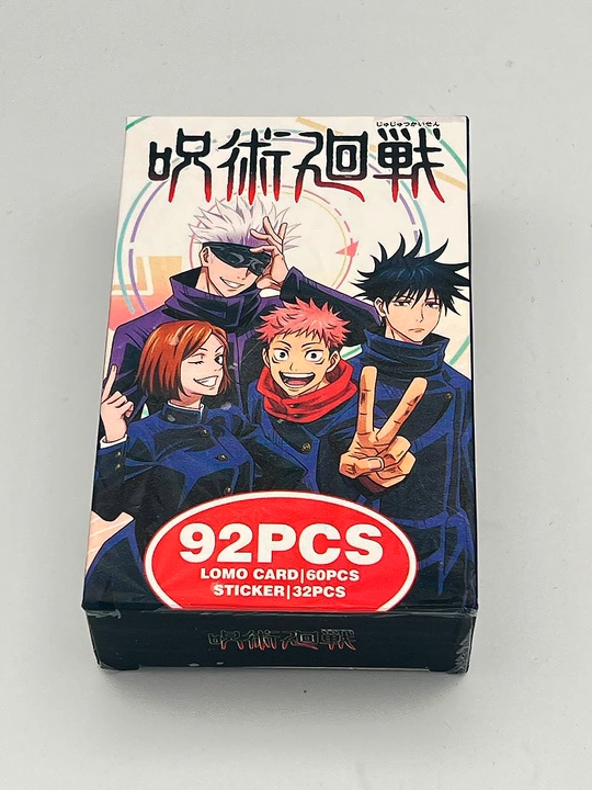 Lomo карты Аниме 60 шт + 32 стикера Genshin, One Piece, Jujutsu, Pokémon и др