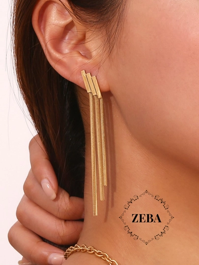 Серьги вечерние, длинные, шандельеры, цепочки, хрустальные — ZEBA-ZIRUZUN-ЗОЛХАКИ