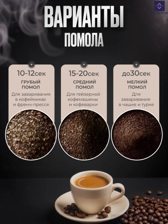 Кофемолка, кухонный измельчитель кофе, какао, бобы и специи, мельница, 500 мл