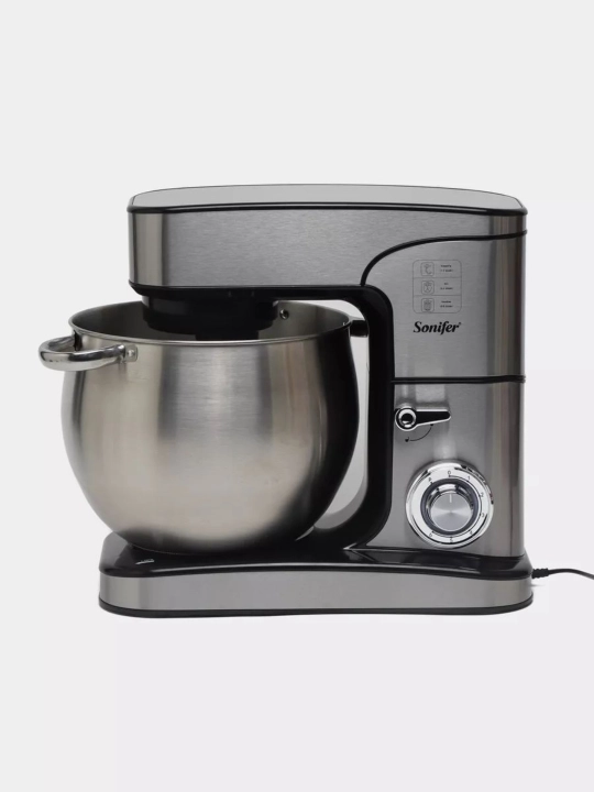 Planetar mikser chashkasi bilan 12 Litr, 6-tezlik, 3-Venchik, SONIFER SF-8082 Stand Mixer