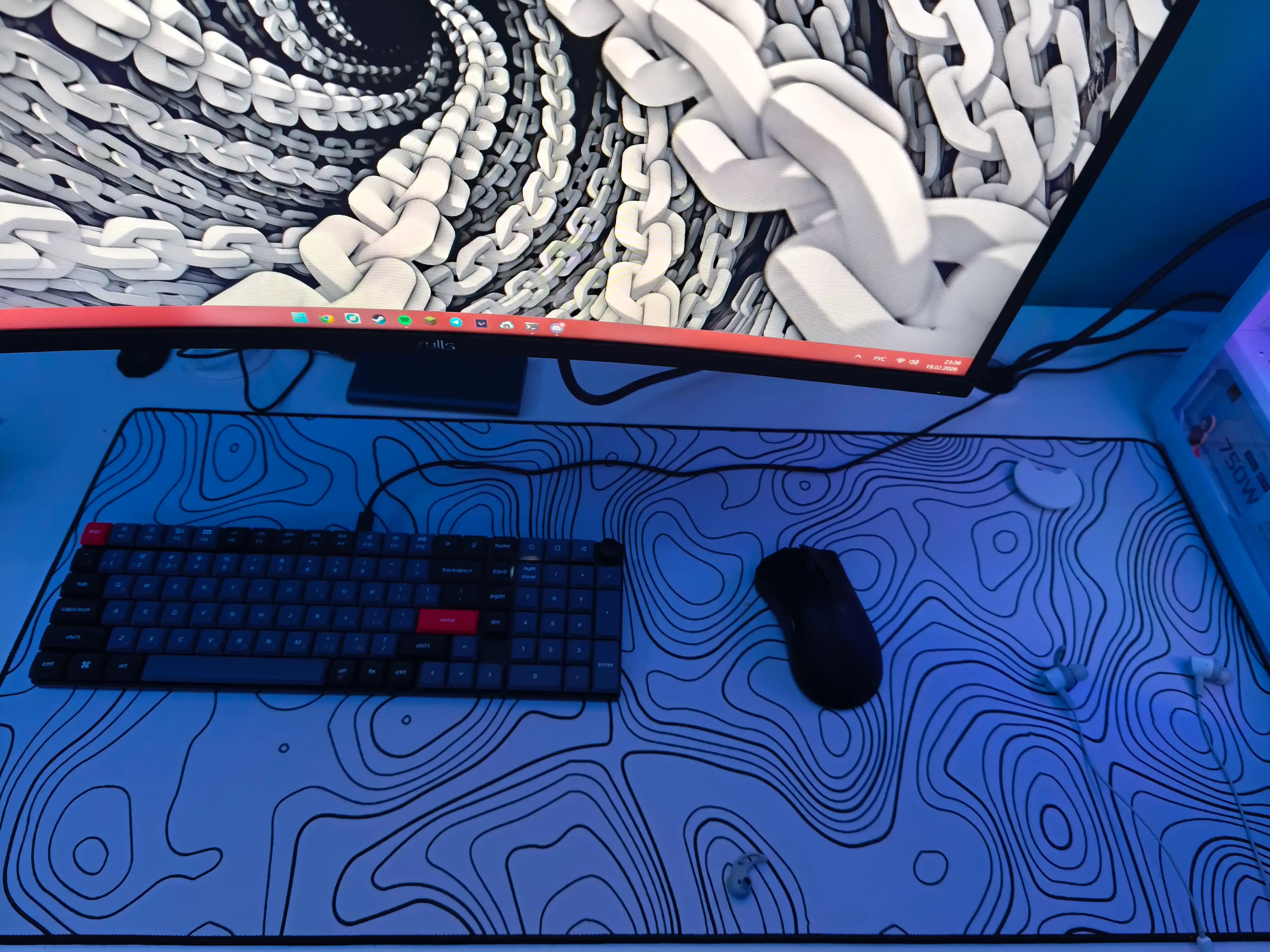 Игровой - офисный коврик для мыши, большой mouse pad, размер 90 × 40 × 3