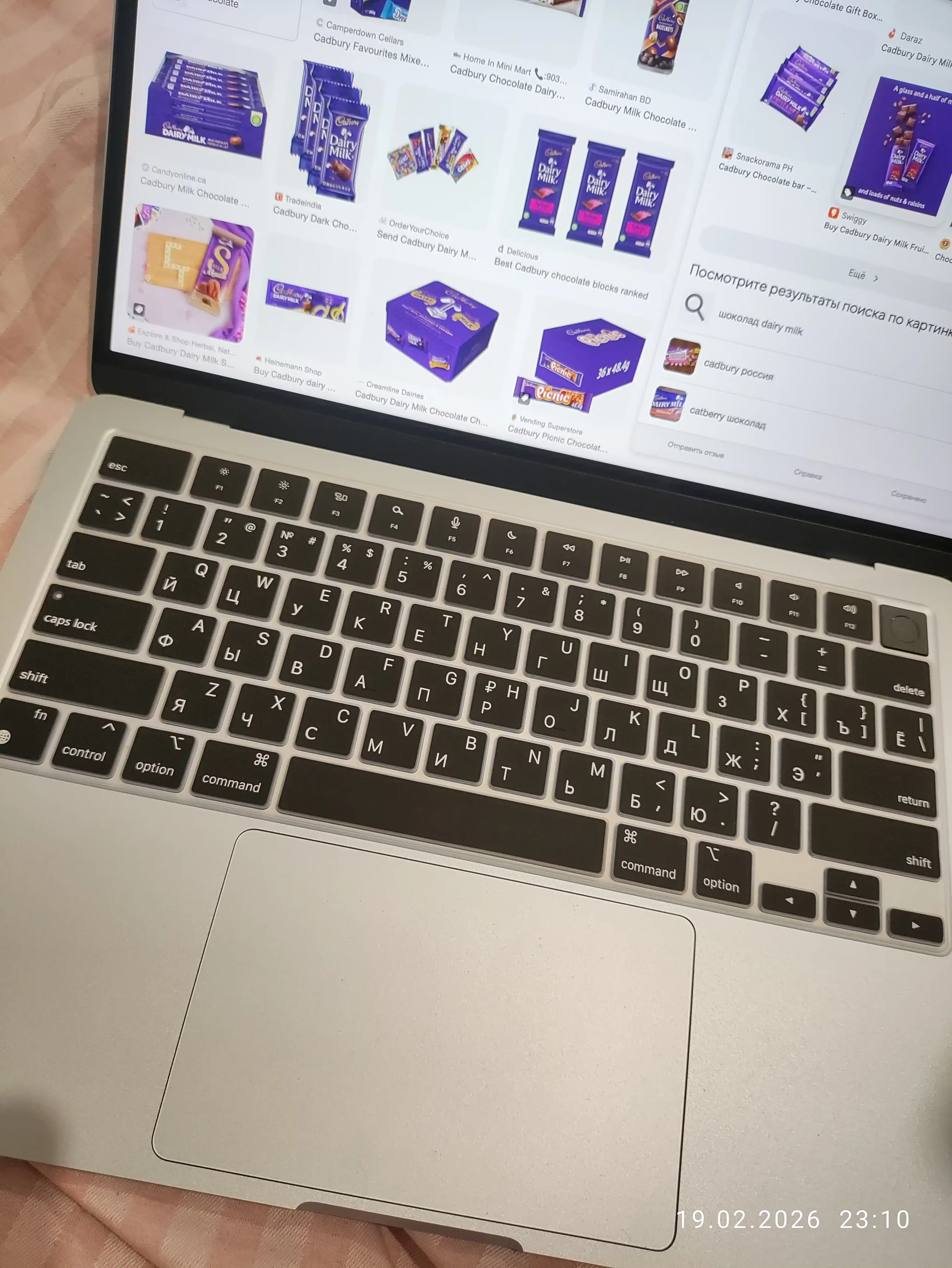 Пленка/наклейка на клавиатуру с русской раскладкой для Macbook Air/Pro/13.3/13.6/M1/M2