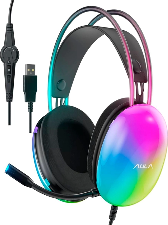 RGB yoritgichli AULA S505 o‘yin quloqliklari