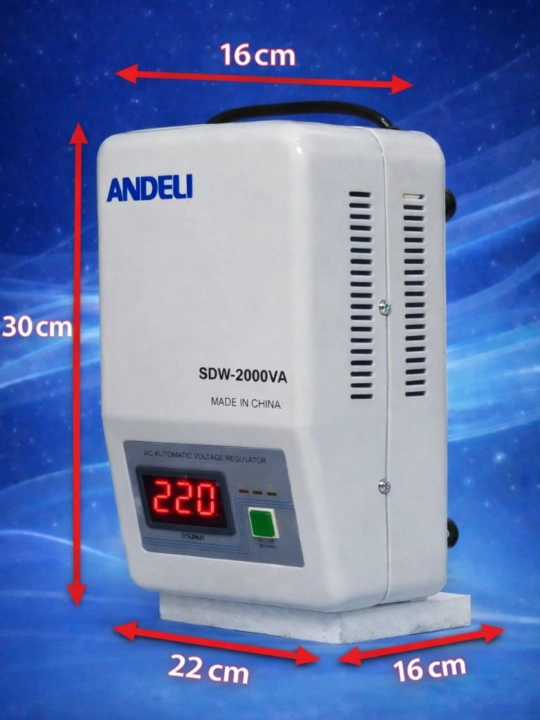 ANDELI SDW-D2000VA lateral kuchlanish stabilizatori, devorga o‘rnatiladigan 110-250V +-3%