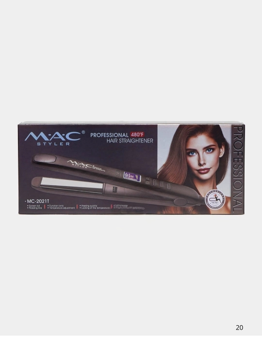 Professional TITAN-CERAMIC  soch tekislovchi dazmol MAC Styler MC-2021, LCD displeyli
