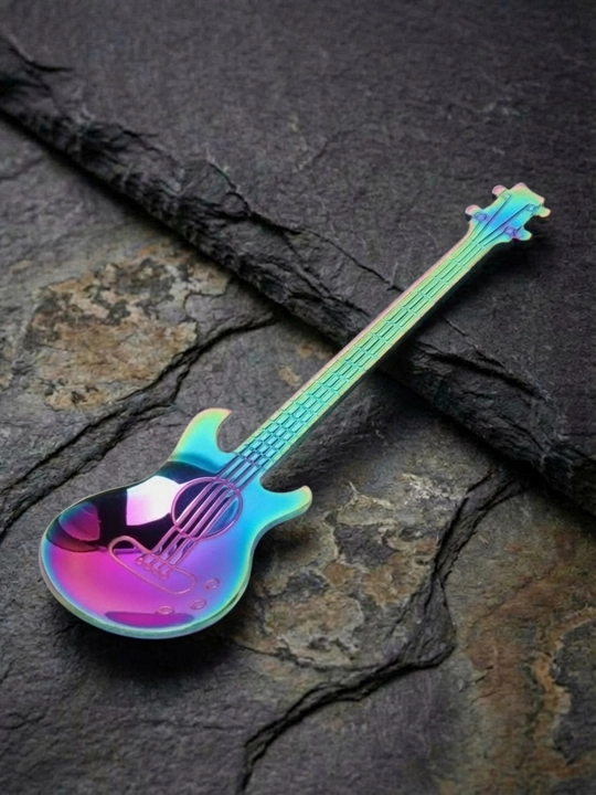Gitara shaklidagi choy qoshiq, zanglamaydigan po‘lat, 12 sm