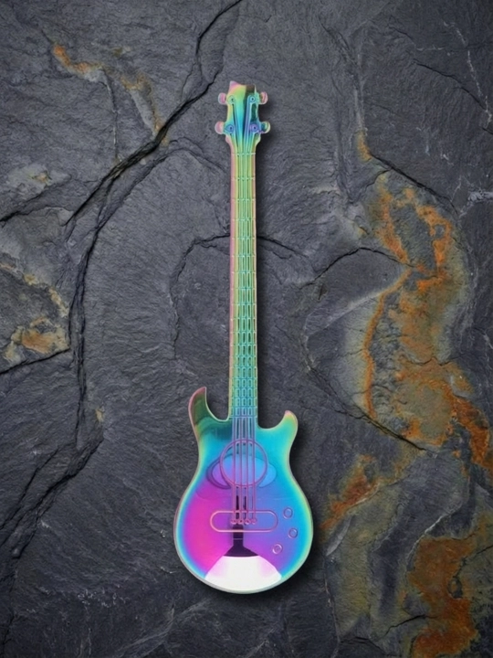 Gitara shaklidagi choy qoshiq, zanglamaydigan po‘lat, 12 sm