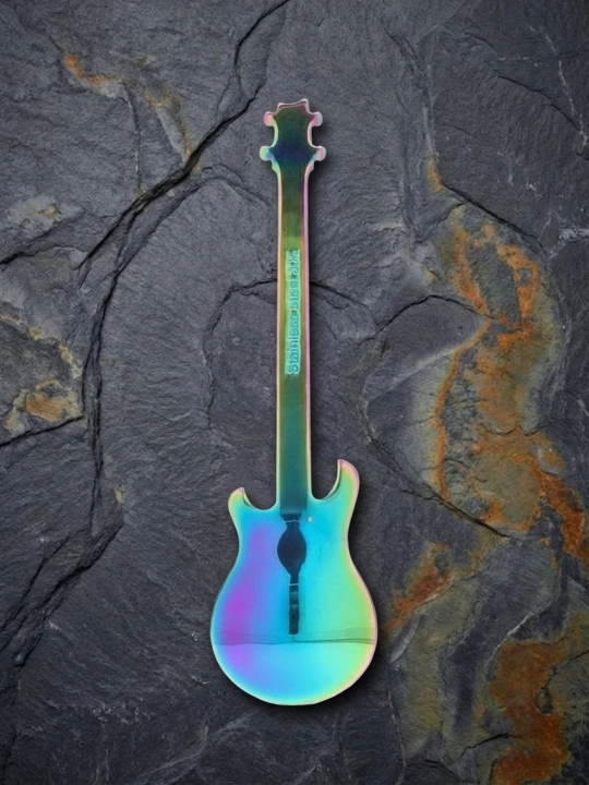 Gitara shaklidagi choy qoshiq, zanglamaydigan po‘lat, 12 sm