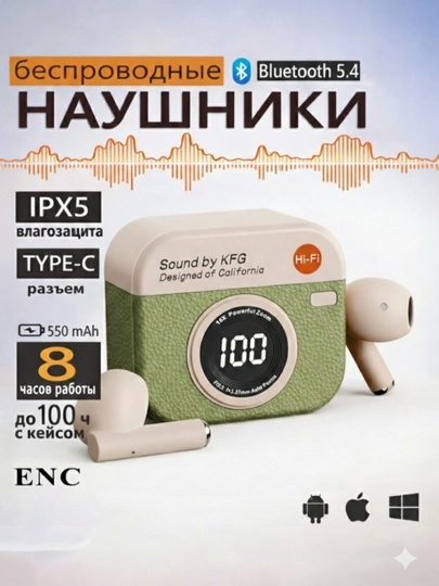 Беспроводные наушники X73 с дисплеем, микрофоном и шумоподавлением (2026) - 