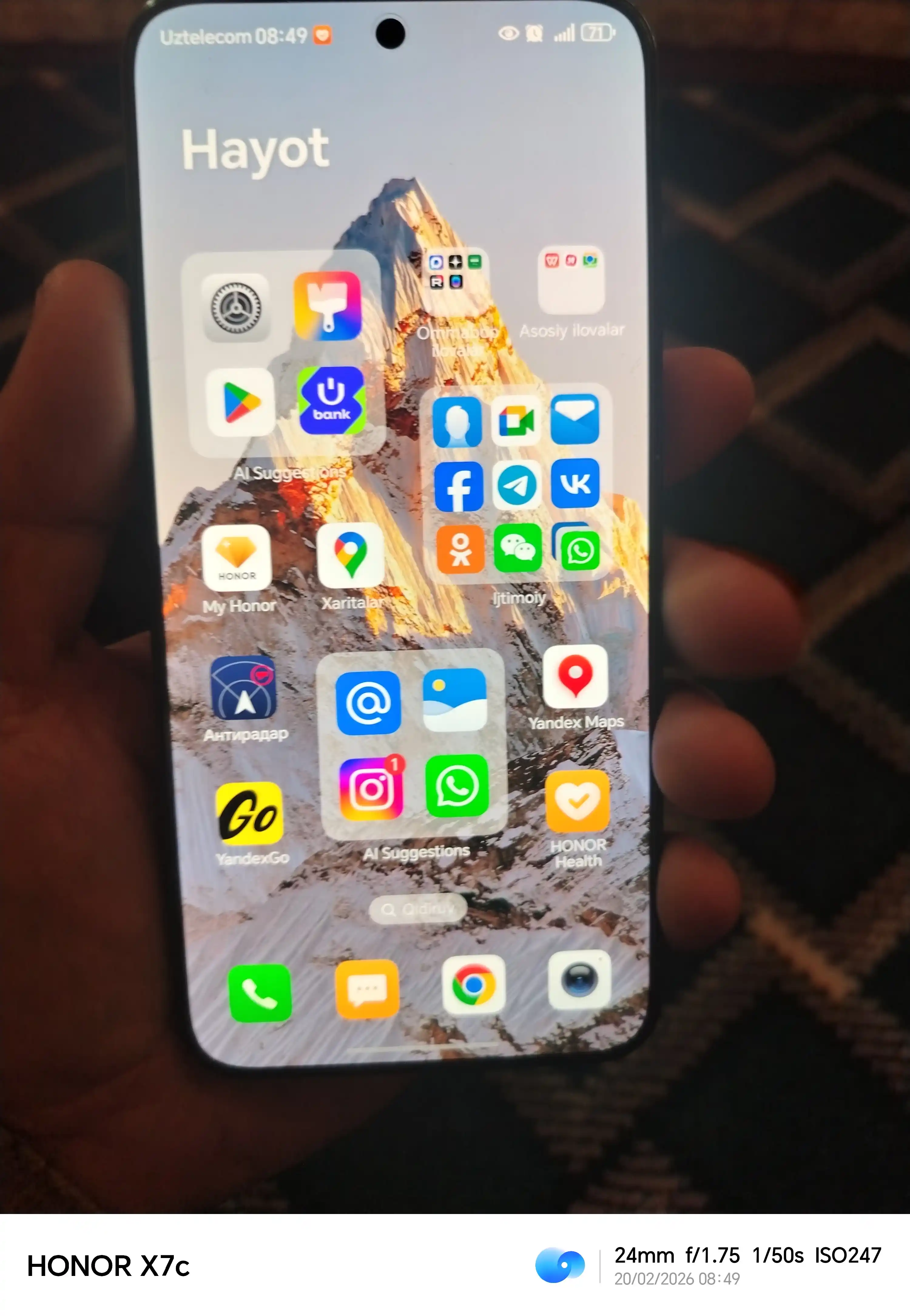 HONOR X9d 5G smartfoni, 12/256GB Snapdragon 6 Gen 4, 108 Mp, 8300 mAh,+Sovg'a Ryukzak