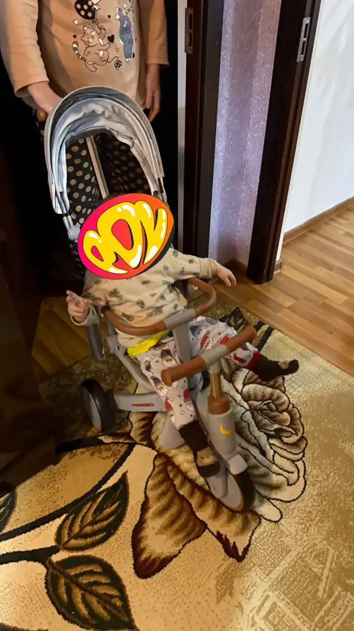 Ko‘p funksiyali 6 ta 1 da bolalar uch g‘ildirakli velosipedi + zamonaviy ryukzak