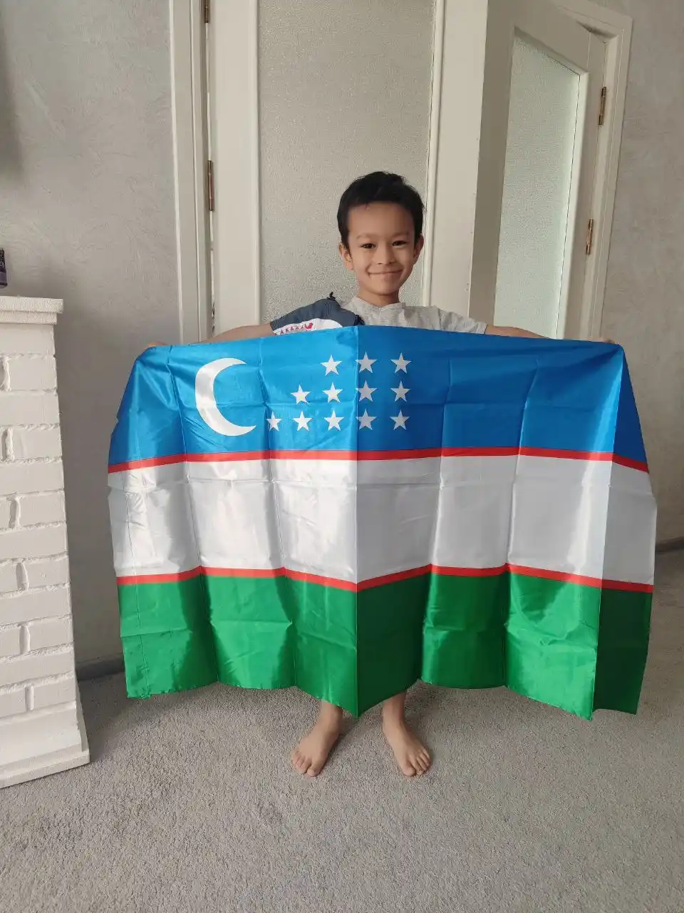 130x85sm, O'zbekiston Davlat bayroq milliy bayroq Uzbekistan flag mato bayroq sport uchun