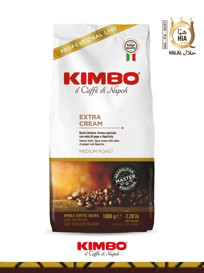 Кофе зерновой Kimbo Extra Cream, 80/20 арабика-робуста, 1000 г — KIMBOUZ-BNSEXTR