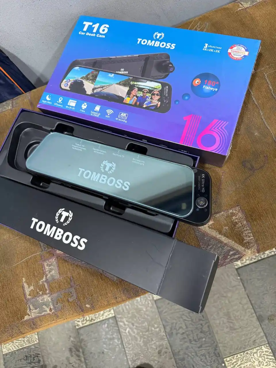 Registrator, 3 ta kamera, TOMBOSS T16, Wi-Fi kuzatuv