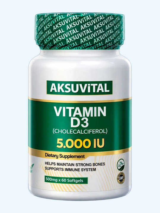 Shiffa Home Vitamin D3 5000 IU, биологически активная добавка, 60 мягких капсул (500 мг)