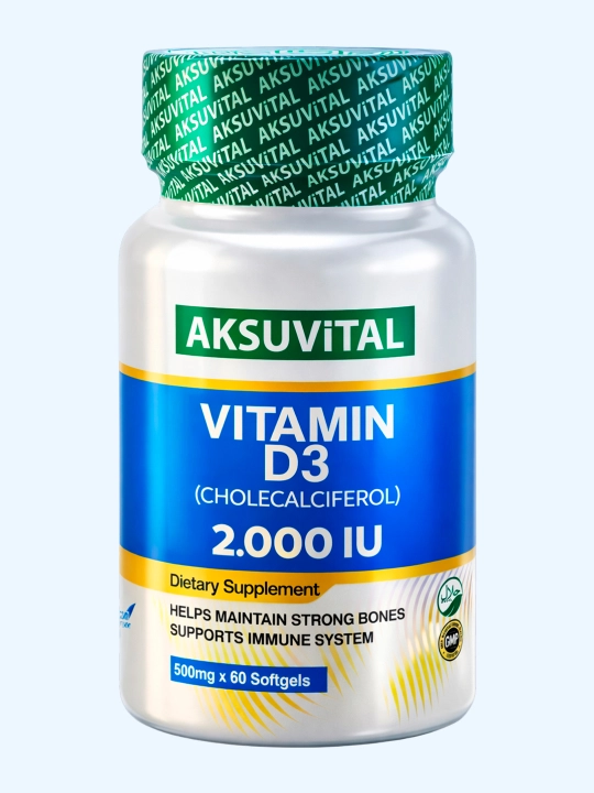 Shiffa Home Vitamin D3 2000 IU, биологически активная добавка, 60 мягких капсул (500 мг)