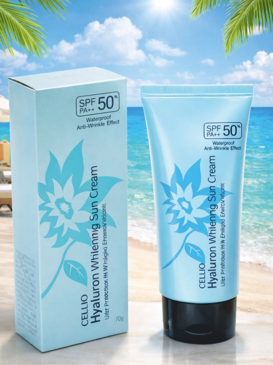 Quyoshdan himoyalovchi, yuz uchun, namlantiruvchi, krem SPF 50+ Dr.Cellio 98%, SPF krem - 