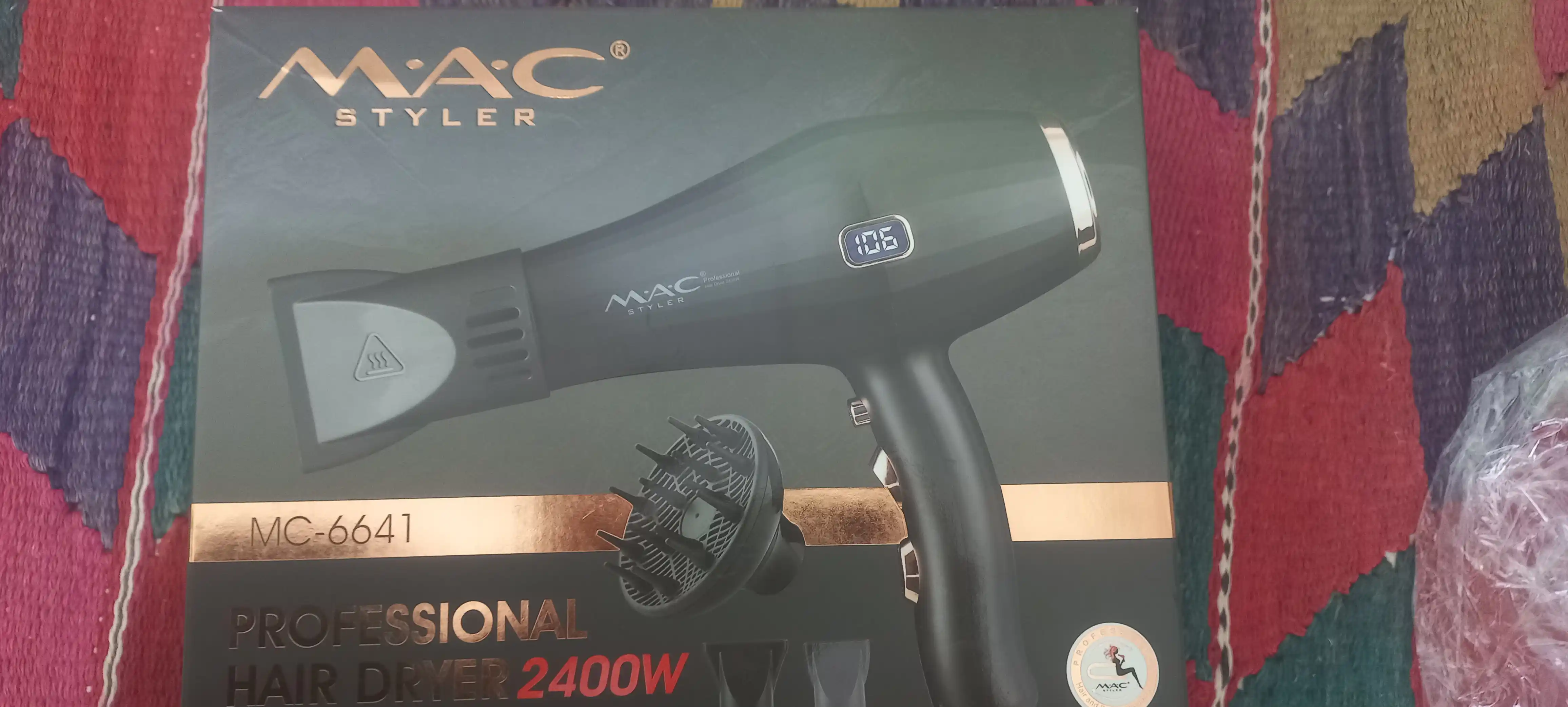 Professional fen soch quritgich MAC styler MC-6641, quritish va turmaklash uchun, 2400W